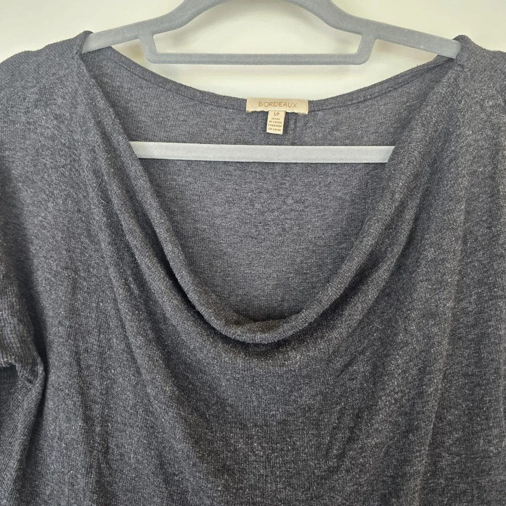 Bordeaux‎ Gray Sz Small Maxi Long Sleeve Dress.C73